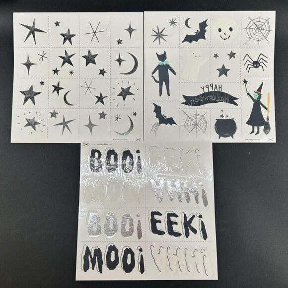 #2) Meri Meri Pumpkin Deco Kits. 8 Carving Templates, 3 Sheets Tattoo Transfers. - Picture 6 of 7
